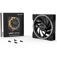 be quiet! Light Wings PWM High Speed Addressable RGB Fan, 120mm, 2500RPM, 4-Pin PWM Fan & 3-Pin ARGB Connectors, Black Frame, Black Blades, ARGB Lighting on Front & Rear