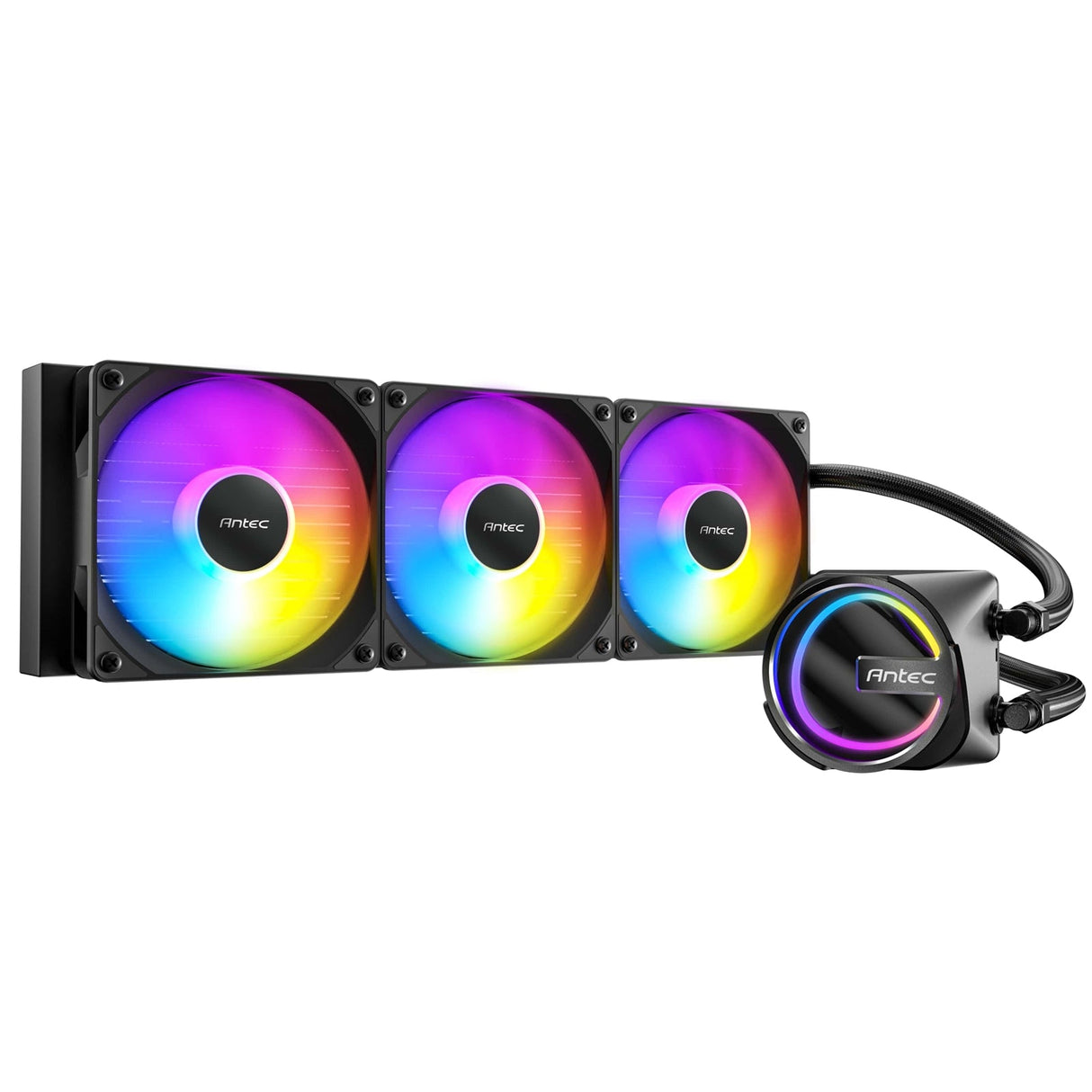 Antec Skeleton 360ARGB Liquid CPU Cooler, Universal Socket, Black, 360mm Radiator, PWM up tp 2000 RPMCooling Fans, Addressable RGB LED Lighting