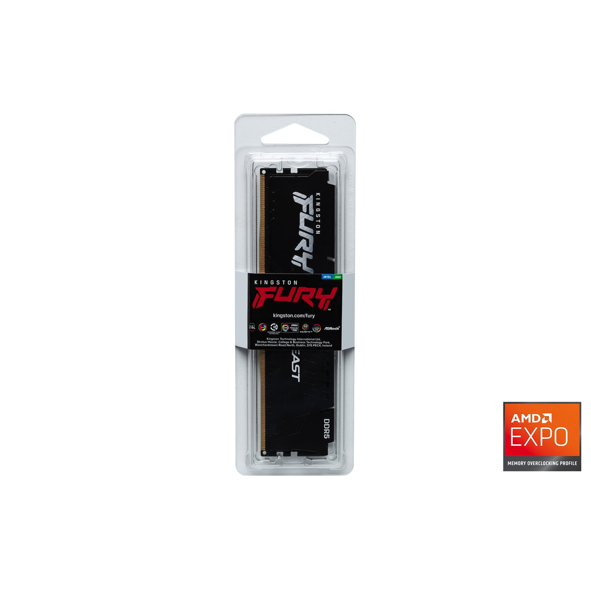 Kingston FURY Beast KF556C36BBE-16 16GB (1x 16GB) DIMM System Memory, 5600MHz, DDR5, CL36, Black, Intel XMP, AMD EXPO