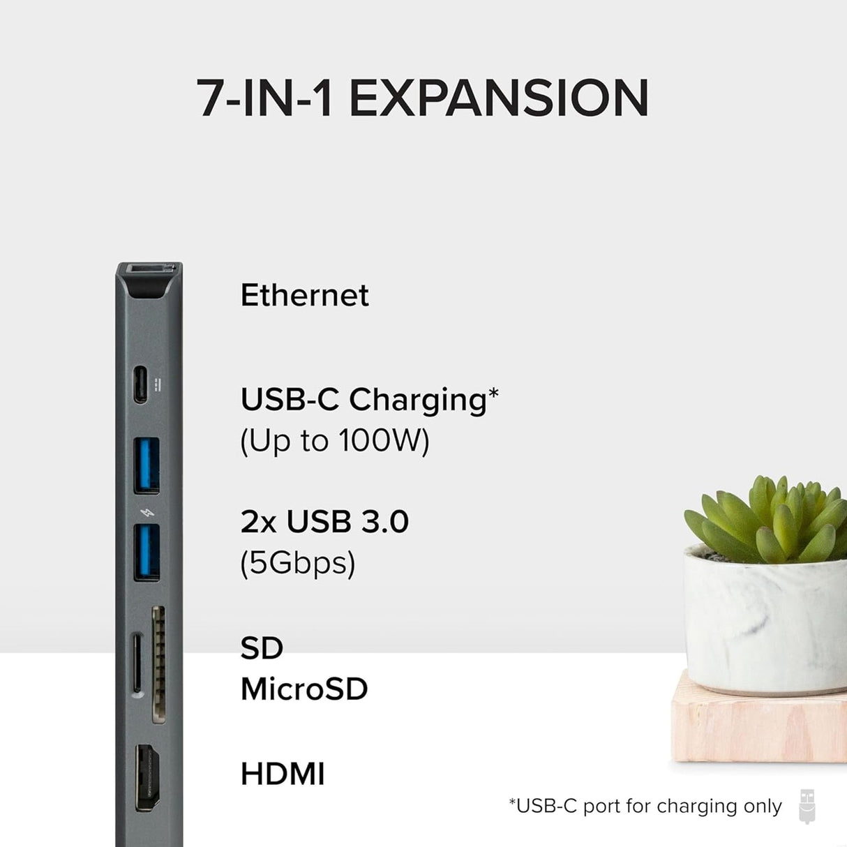 Plugable USBC-7IN1E Portable USB-C Ethernet Docking Station