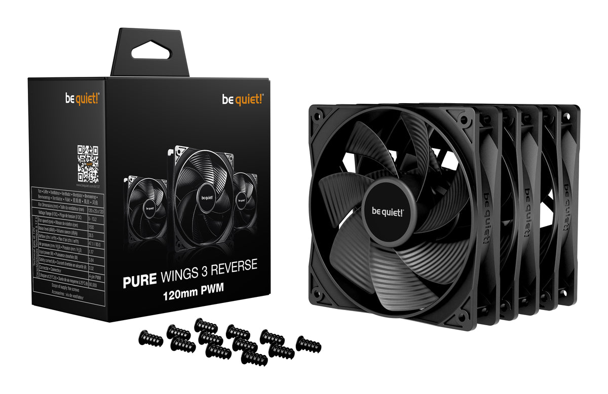 be quiet! Pure Wings 3 120mm | PWM Reverse Triple-Pack Computer case Fan 12 cm Black 3 pc(s)