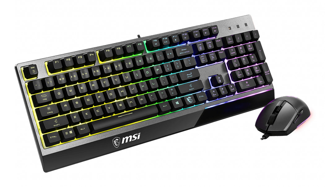 MSI VIGOR GK30 COMBO RGB MEMchanical Gaming Keyboard + Clutch GM11 Gaming Mouse ' UK Layout, 6-Zone RGB Lighting Keyboard, Dual-Zone RGB Lighting Mouse, 5000 DPI Optical Sensor, RGB Mystic Light'
