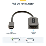 StarTech.com USB-C to HDMI Adapter, 4K 60Hz Video, HDR10, USB-C to HDMI Monitor Dongle, USB4 / Thunderbolt Compatible