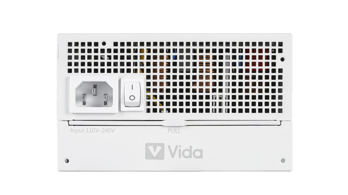 VIDA 850W Heracles White ATX 3.1 Gaming PSU, 80+ Bronze, 140mm Ultra-Quiet FDM Fan, Flat White Cables, PCIe 5.1, Power Lead Not Included power supply unit 24-pin ATX