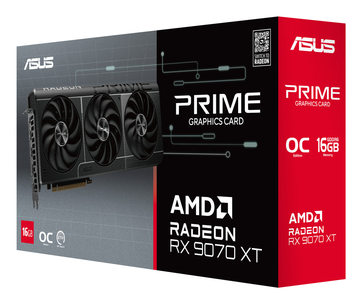 ASUS Prime -RX9070XT-O16G AMD Radeon RX 9070 XT 16 GB GDDR6