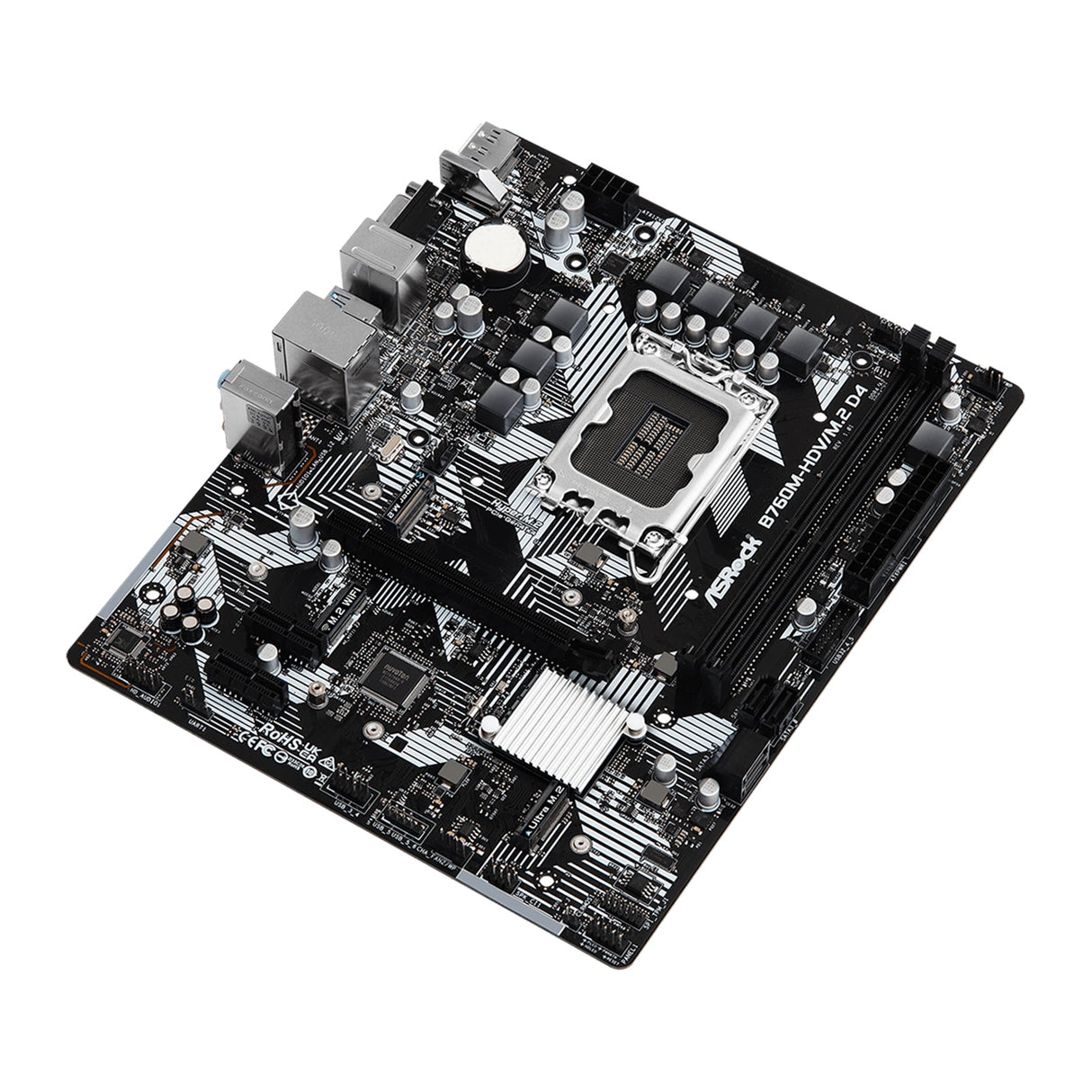 ASRock B760M-HDV/M.2 D4 Intel 1700 Socket Motherboard, Micro-ATX, 2x DDR4 Slots, 2x M.2 Sockets, GbE LAN, 1x D-Sub / 1x DisplayPort / 1x HDMI Port