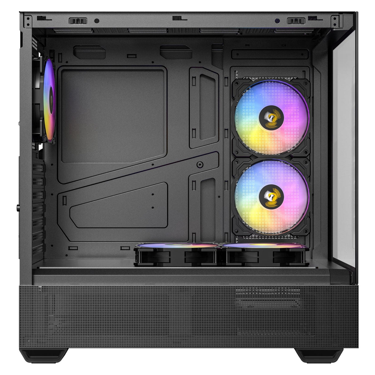 Antec CX705 ARGB Gaming PC Case Mid Tower, 270° Tempered Glass, RGB Fans, ATX/Micro-ATX/ITX Compatible, USB-C, High Airflow, Black