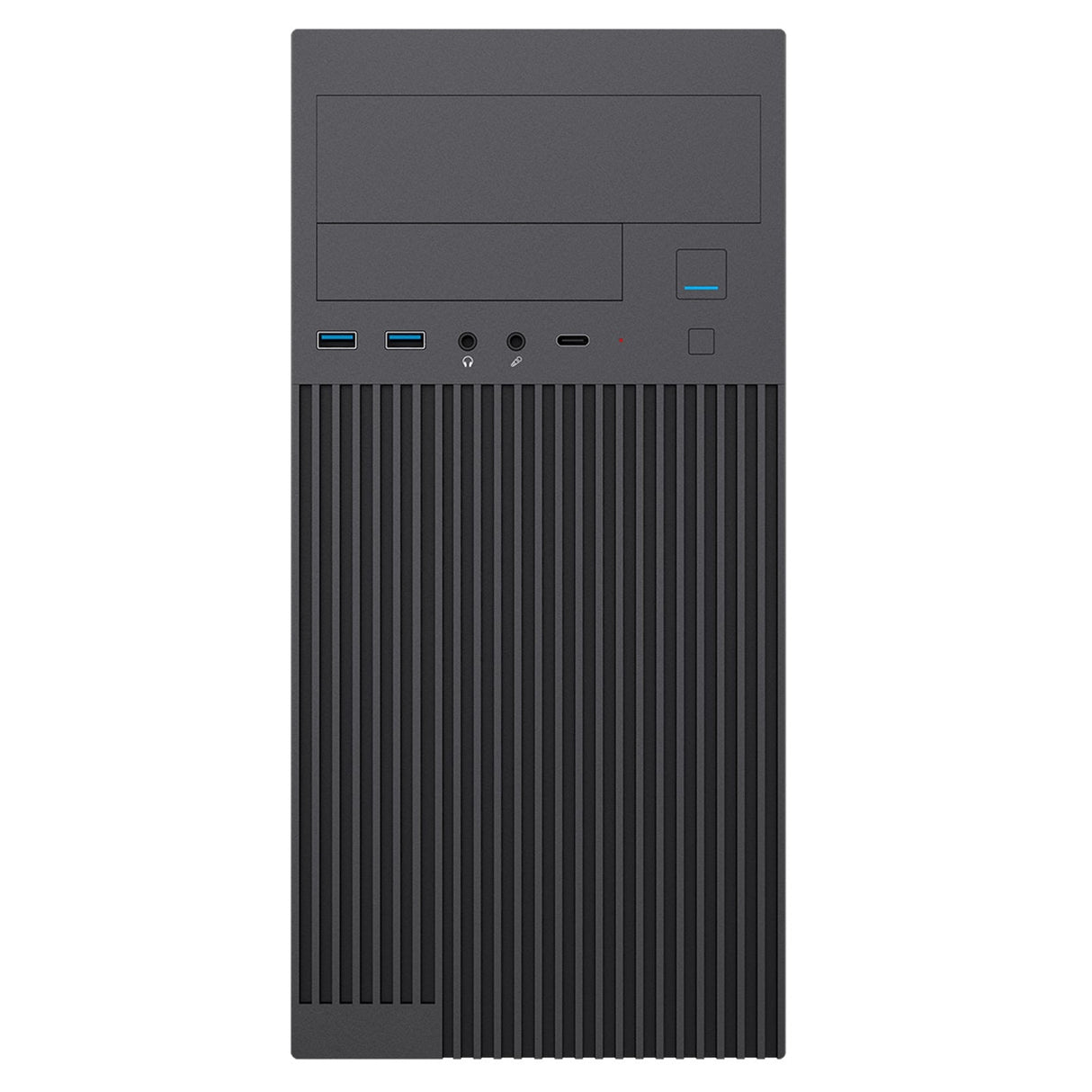 CiT Mentor Micro-ATX Office PC Case With USB Type C and 80mm Rear Black Fan Included