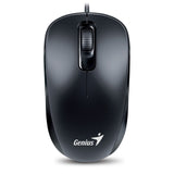 Genius DX-110 Wired USB Plug and Play Mouse, 1000 DPI Optical Tracking, 3 Button with Scroll Wheel, Ambidextrous Design with 1.5m Cable, Black