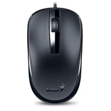 Genius DX-120 Wired USB Type-C Plug and Play Mouse, 1200 DPI Optical Tracking, 3 Button with Scroll Wheel, Ambidextrous Design with 1.5m Cable, Black