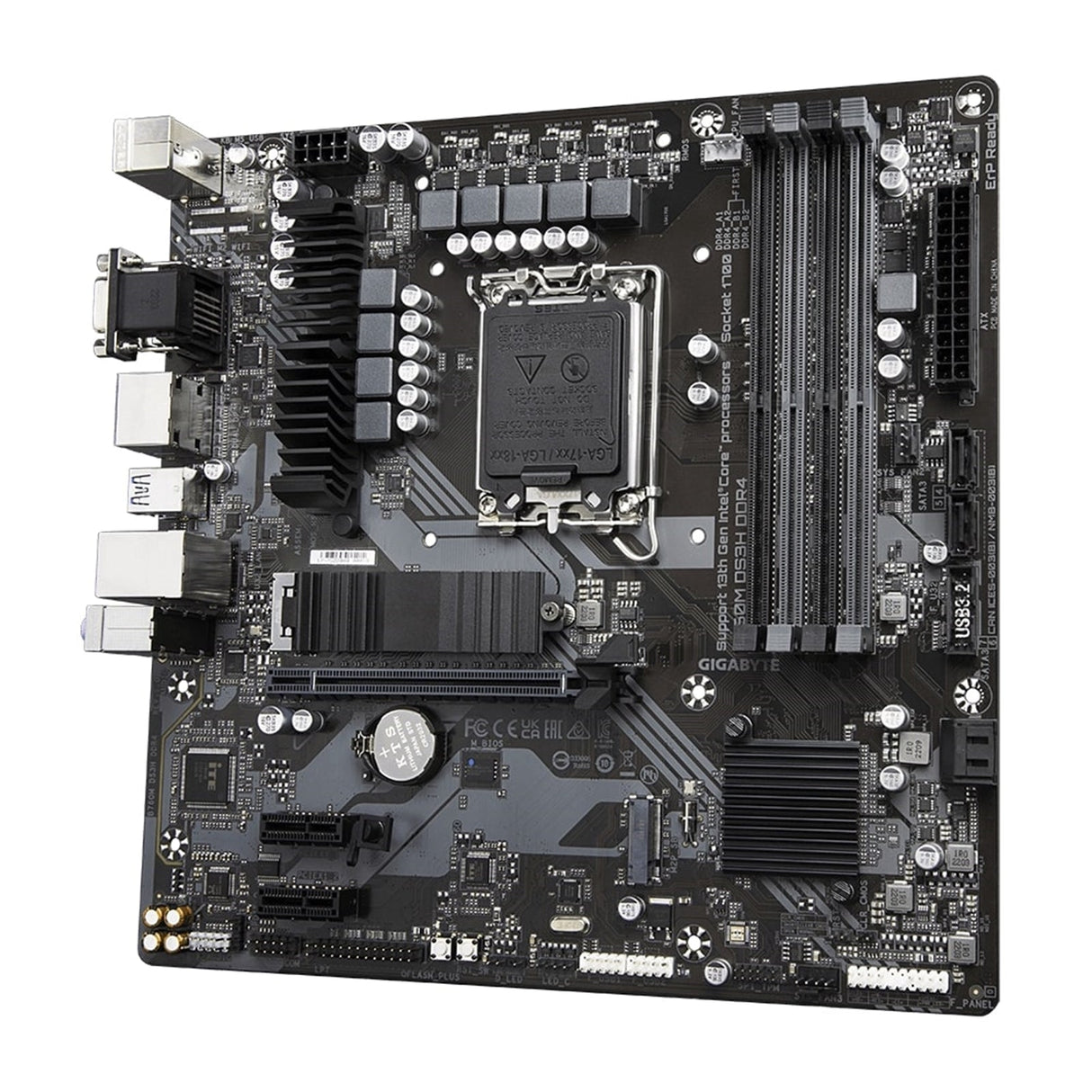 Gigabyte B760M DS3H DDR4 Ultra Durable Intel 1700 Socket Motherboard, Micro-ATX, 4x DDR4 Slots, 2x M.2 Sockets, 2.5GbE LAN, 1x D-Sub / 2x DisplayPorts / 1x HDMI Port