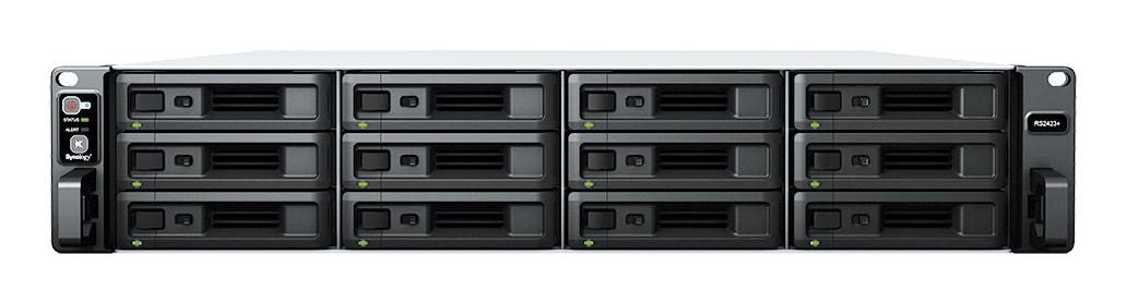 Synology 48TB, 2U, AMD Ryzen V1780B, 8GB DDR4 ECC UDIMM, 12x 2.5"/3.5" SATA, RJ-45, USB 3.2 Gen1
