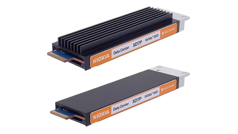 KIOXIA 7680 GB, E1.S, PCIe 5.0, NVMe 2.0, BiCS FLASH TLC, 12500 MB/s, 21 W