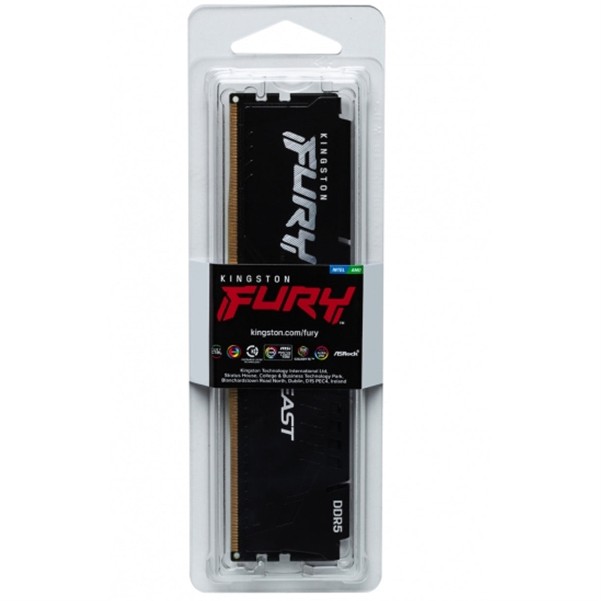 Kingston FURY Beast KF552C40BB-16 16GB (1x 16GB) DIMM System Memory, 5200MHz, DDR5, CL40, Black, Intel XMP