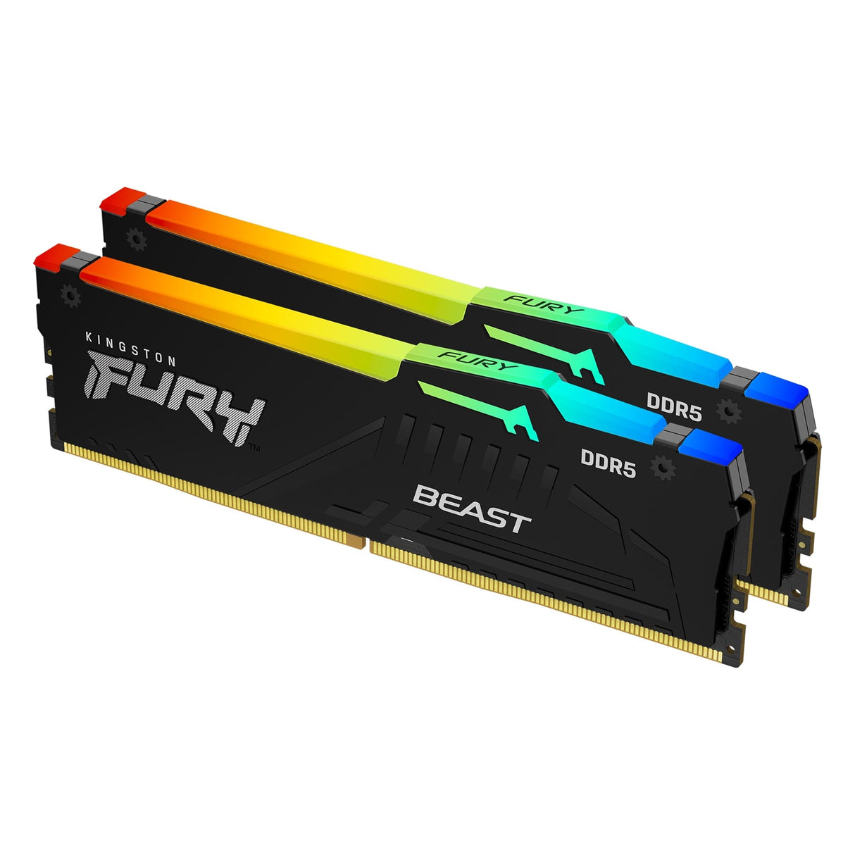 Kingston FURY Beast KF556C36BBEAK2-32 32GB (2x 16GB) DIMM System Memory, 5600MHz, DDR5, CL36, Black, RGB, Intel XMP, AMD EXPO