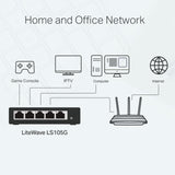 TP-Link LiteWave LS105G 5-Port 10/100/1000Mbps Metal Gigabit Desktop Network Switch