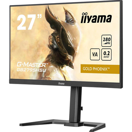 iiyama G-MASTER GB2795HSU-B1 27 inch Monitor, Full HD, 0.2ms, HDMI, DisplayPort, HDCP, USB Hubx4, Freesync, 280Hz, Speakers, Black, Internal PSU, Height Adjust, Pivot, VESA