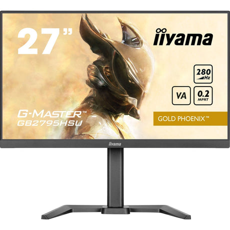 iiyama G-MASTER GB2795HSU-B1 27 inch Monitor, Full HD, 0.2ms, HDMI, DisplayPort, HDCP, USB Hubx4, Freesync, 280Hz, Speakers, Black, Internal PSU, Height Adjust, Pivot, VESA